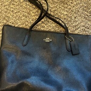 Coach Black Leather Tote Bag